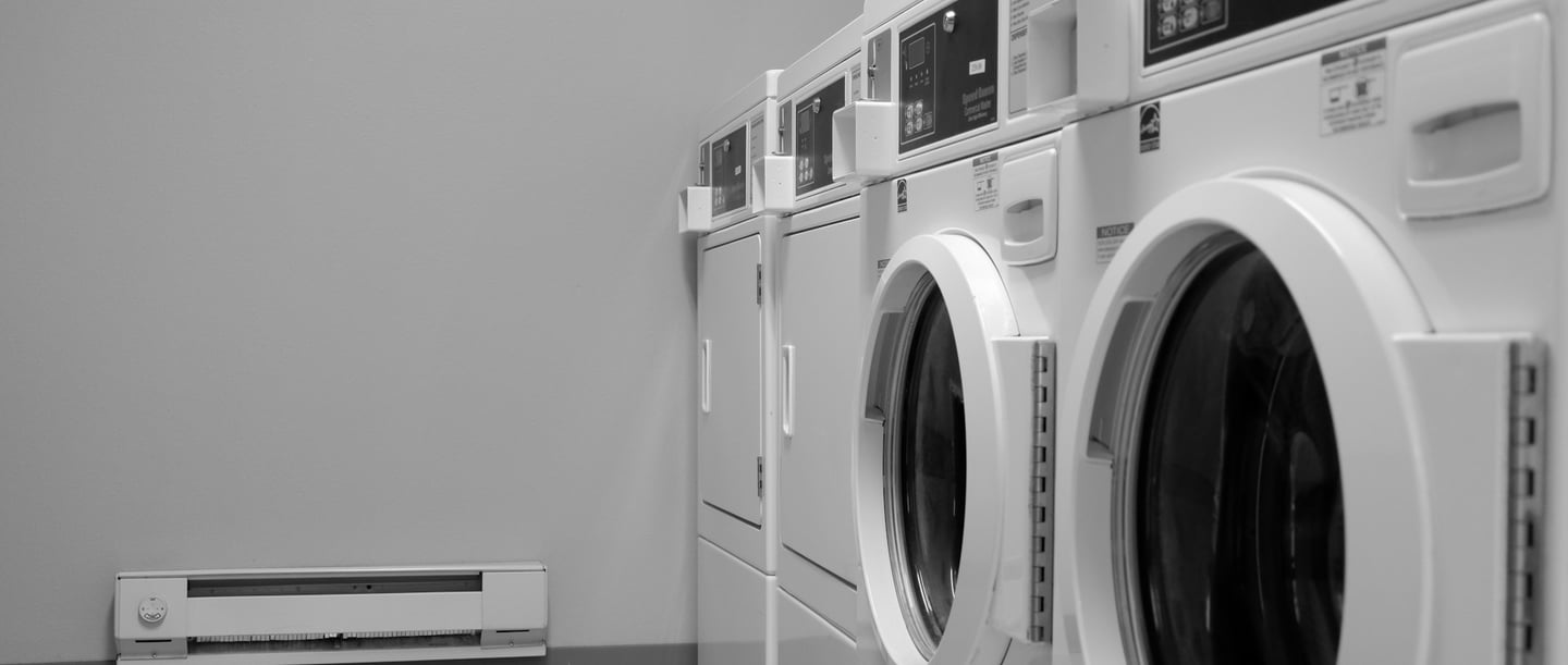 Washing machines and dryers in a laundry room - What must not go in the dryer?