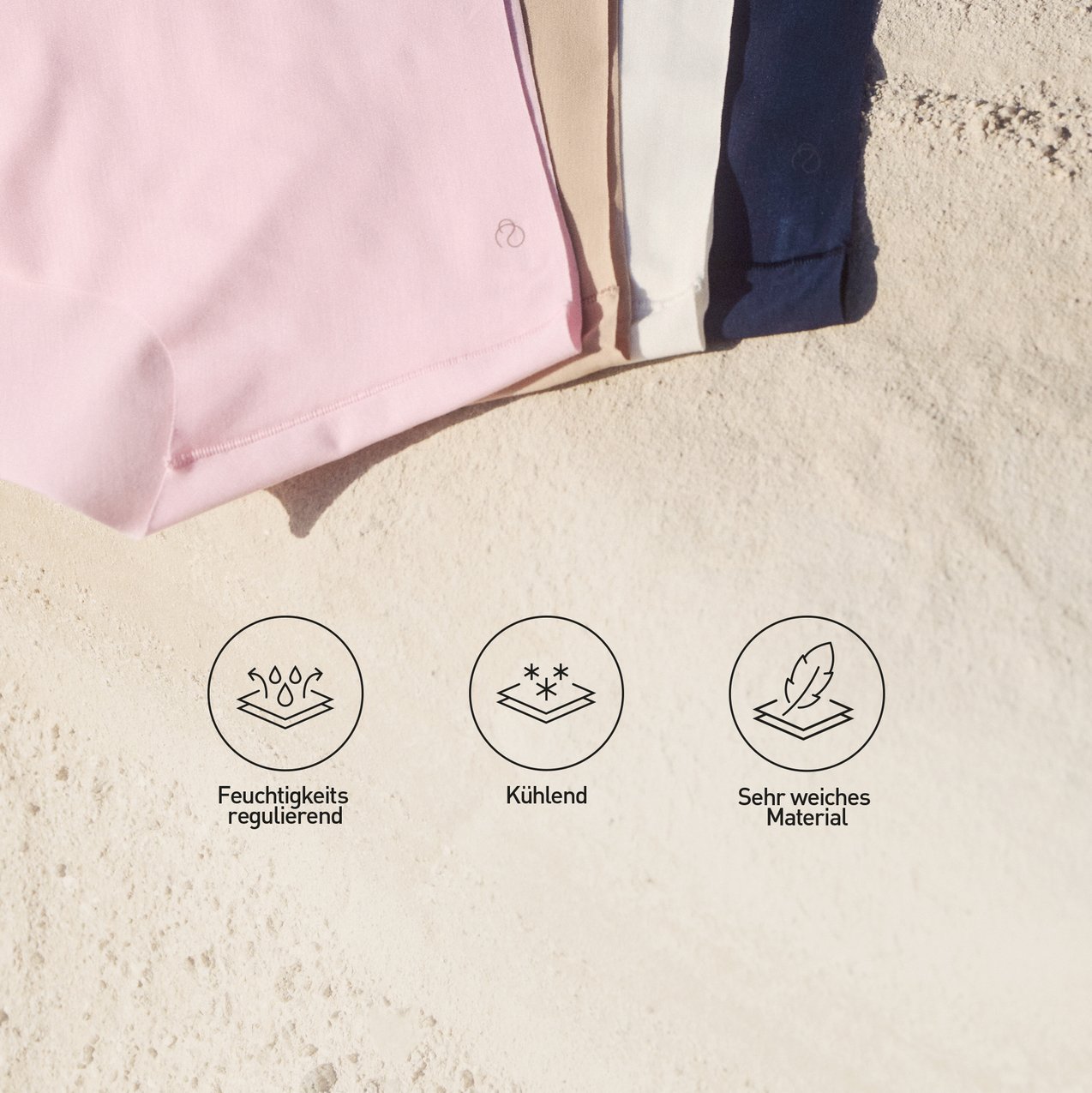 Das Material TENCEL™ ist feuchtigkeitsregulierend, kühlend und sehr weich.