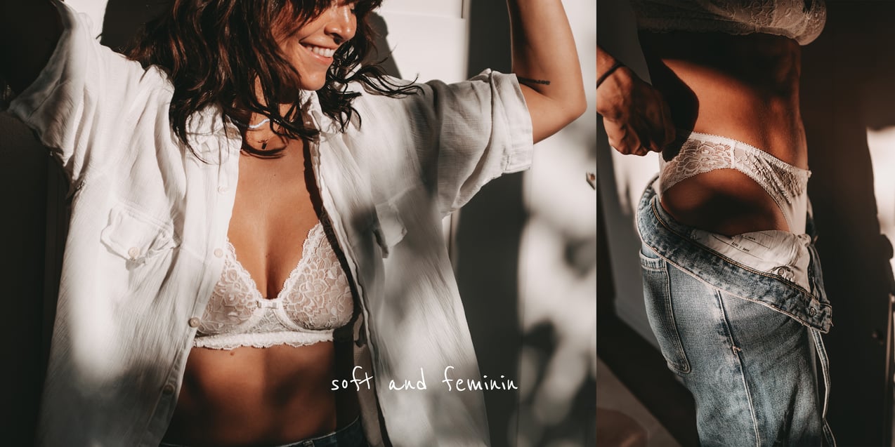 Bild von Nina, auf dem sie einen Pyjama der Serie Fruity Dreams mit süßen Zitronenprint trägt.