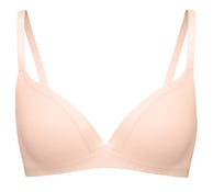 Cate soft bra without underwire, featuring subtle satin detailing in rose.