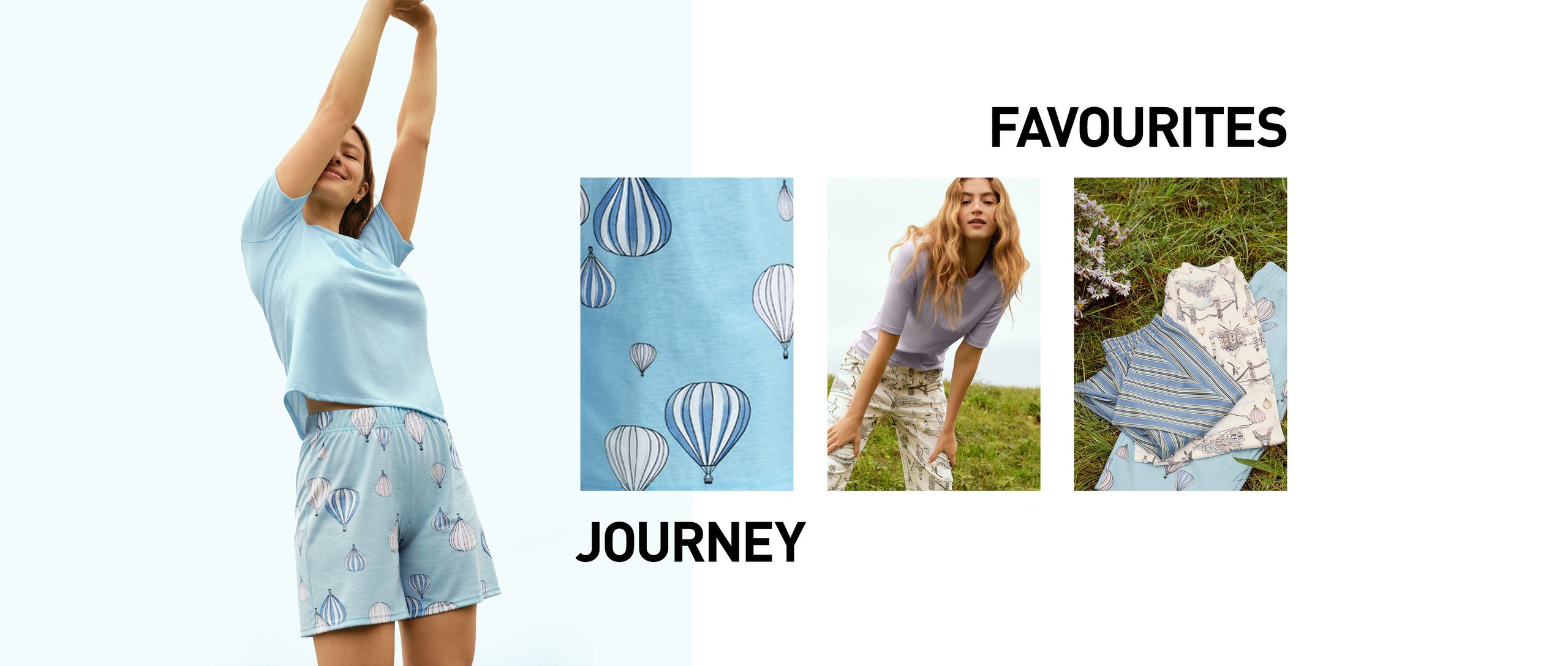 La femme porte un pyjama de la série de lingerie de nuit Favourites Sleep Rosa au design discret.