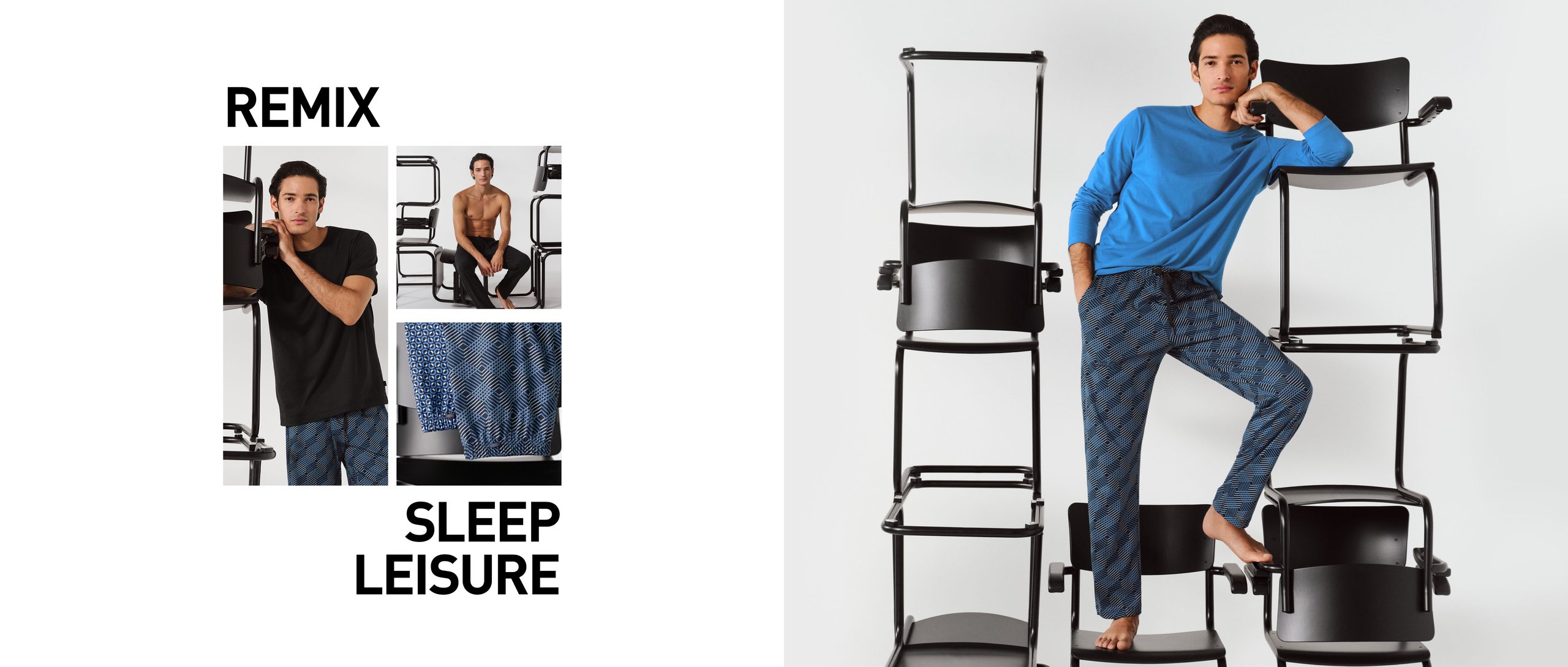 La femme porte un pyjama de la série de lingerie de nuit Favourites Sleep Rosa au design discret.