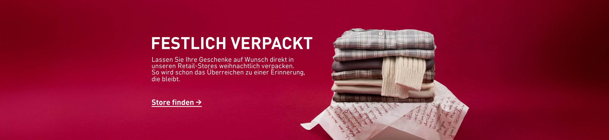 Info Bild: Lassen Sie Ihre Geschenke auf Wunsch in unseren Stores verpacken.