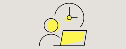 Un symbole jaune avec une pression de la main