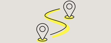 Un symbole jaune avec une pression de la main