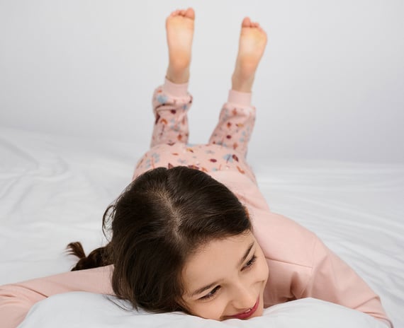 Children in Christmas pyjamas