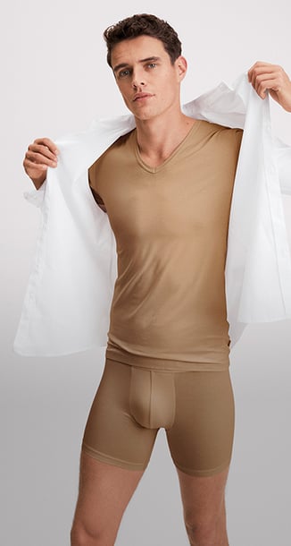Men in cooling underwear set
