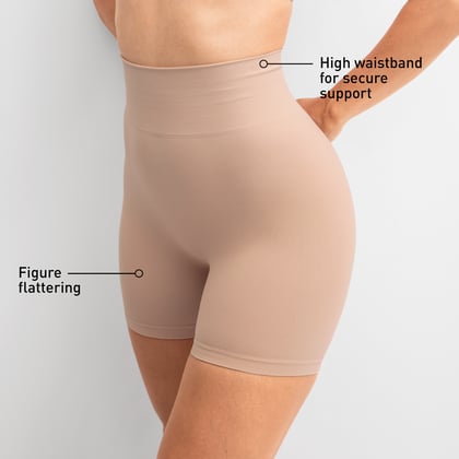 A model wears the cycling shorts from the Seamless Shape collection