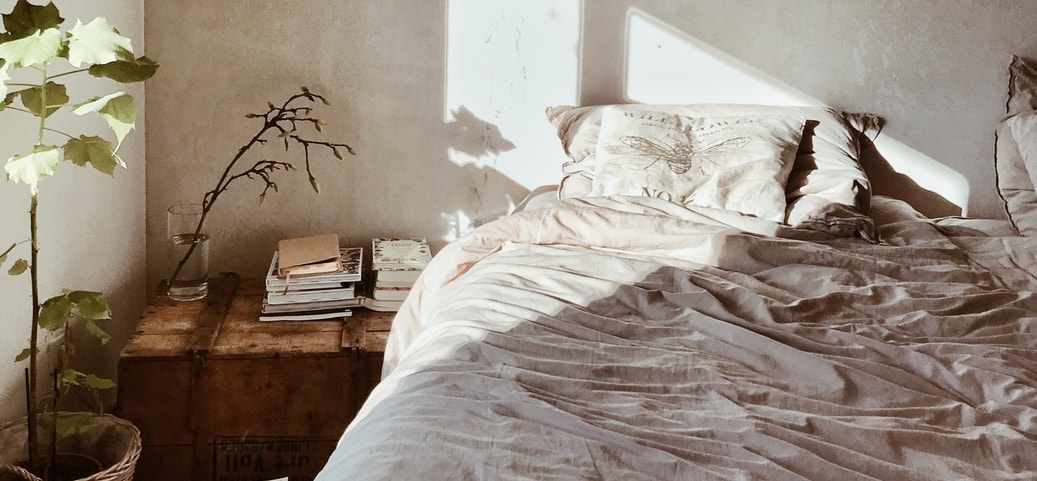 Sun shines through the open window in the morning
