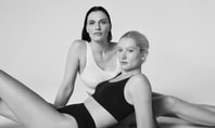 black and white picture of 2 women wearing underwear by CALIDA from the 'Elastic' series